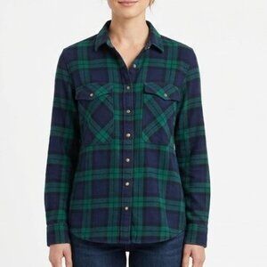 Rustic Outfitters Vintage Women's Plaid Snap Button Down Shirt XL Dark Academia